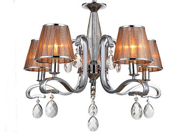ক্রোম 5 হাল্কা ইন্ডোর লাক্সারি সমসাময়িক Chandeliers হাল্কা / ল্যাম্প তারেক আলোছায়া সঙ্গে