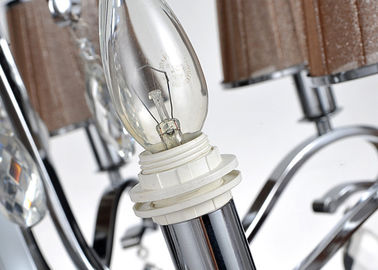 ক্রোম 5 হাল্কা ইন্ডোর লাক্সারি সমসাময়িক Chandeliers হাল্কা / ল্যাম্প তারেক আলোছায়া সঙ্গে