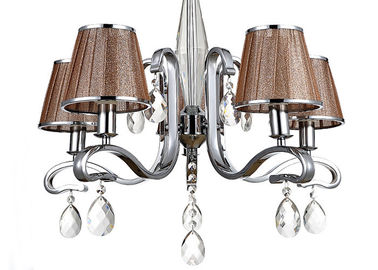 ক্রোম 5 হাল্কা ইন্ডোর লাক্সারি সমসাময়িক Chandeliers হাল্কা / ল্যাম্প তারেক আলোছায়া সঙ্গে