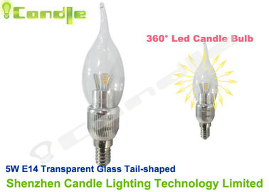 ক্রিস্টাল ঝাড়বাতি LED বাল্ব E14, স্বচ্ছ গ্লাস 5W LED বাতি কন্দ সিই, EMC