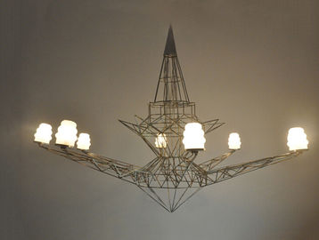 আইফেল টাওয়ার বিশাল আধুনিক Chandeliers হোটেল Chandeliers আলোর 40 ওয়াট কালো গ্লাস ঝাড়বাতি