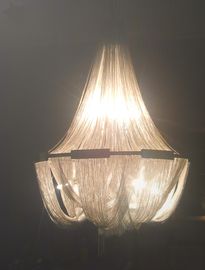 লাক্সারি Villas বড় আধুনিক Chandeliers ভিতর ক্রোম মেটাল চেইন সাসপেনশন আলোর