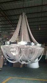 লাক্সারি Villas বড় আধুনিক Chandeliers ভিতর ক্রোম মেটাল চেইন সাসপেনশন আলোর