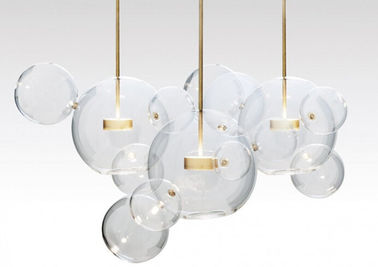 কাঁচের বল Chandeliers নির্ধারণ, এলইডি ঝাড় বাতি হোটেল এবং লিভিং রুমে জন্য