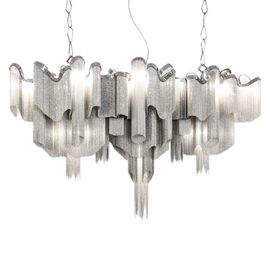 আধুনিক অ্যালুমিনিয়াম হোটেল Chandeliers স্টেইনলেস স্টীল ঝাড়বাতি আলোর