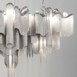 আধুনিক অ্যালুমিনিয়াম হোটেল Chandeliers স্টেইনলেস স্টীল ঝাড়বাতি আলোর