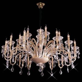 24 অস্ত্র E14 বেজ ক্রিস্টাল সাসপেনশন Chandeliers আলোর কারিগর