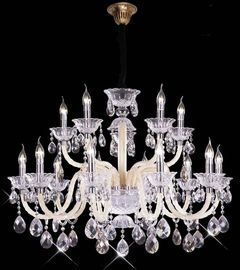 24 অস্ত্র E14 বেজ ক্রিস্টাল সাসপেনশন Chandeliers আলোর কারিগর