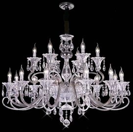 24 অস্ত্র E14 বেজ ক্রিস্টাল সাসপেনশন Chandeliers আলোর কারিগর