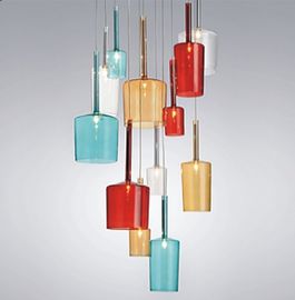 রঙ ফ্যাশন আধুনিক Led Chandeliers, কাচের বোতল দুল ল্যাম্প G9